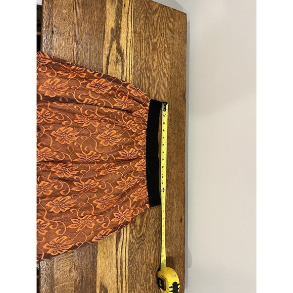 Lularoe Women’s Small Lucy Long Maxi Skirt Floral Lace Orange Fall Full Length - Picture 6 of 9